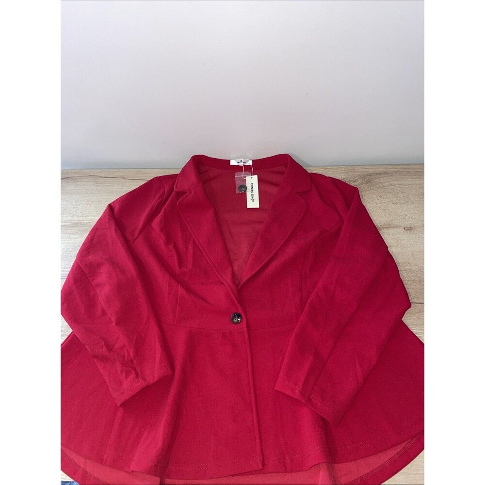 Agnes Orinda Red Blazer Jacket Womens 3X NWT Old Money Office Siren Workwear